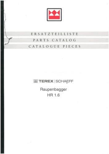 Terex Crawler Excavator HR 1.6 Parts Manual