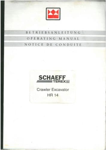 Terex Crawler Excavator HR 14 Operators Manual