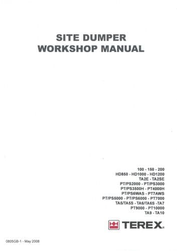 Terex Dumper TA2E TA2SE TA5 TA5S TA6 TA6S TA7 TA9 TA10 Workshop Service Repair Manual