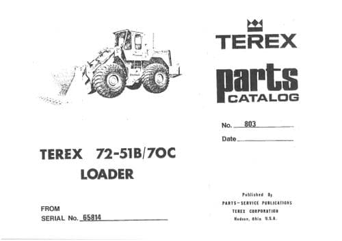 Terex Loader 72-51B/70C Parts Manual