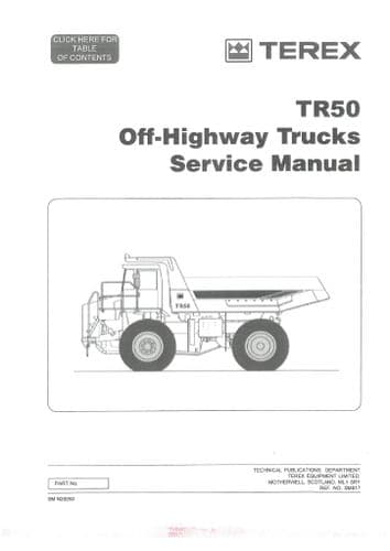Terex Off Highway Truck TR50 Workshop Service Manual