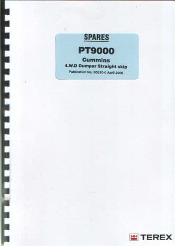 Terex PT9000 Cummins 4WD Dumper Straight Skip Parts Manual