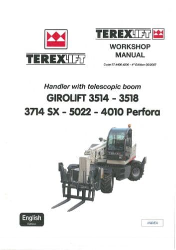 Terex Terexlift Girolift 3514 3518 3714SX 5022 4010 Perfora Workshop Service Manual