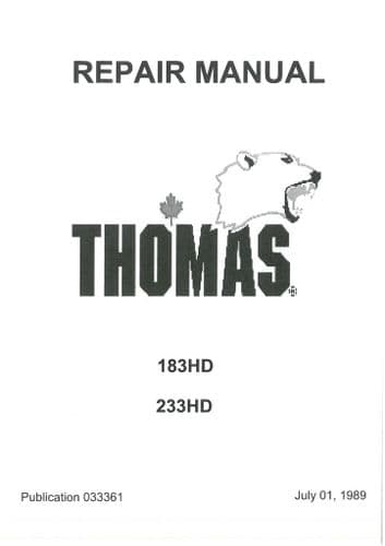 Thomas Loader 183HD & 233HD Workshop Repair Manual