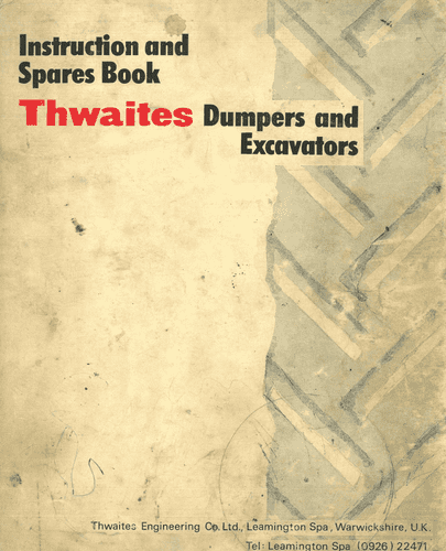 Thwaites Digger Mk 4 Parts Manual