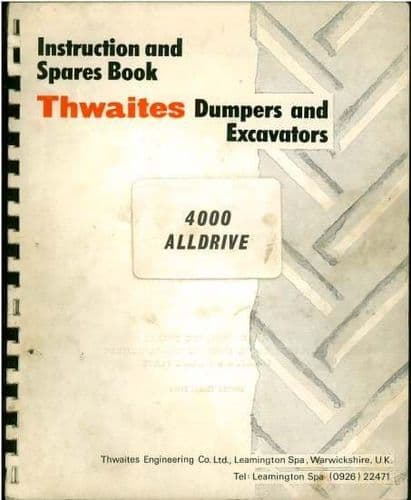 Thwaites Dumper Alldrive 4000 Operators & Parts Manual