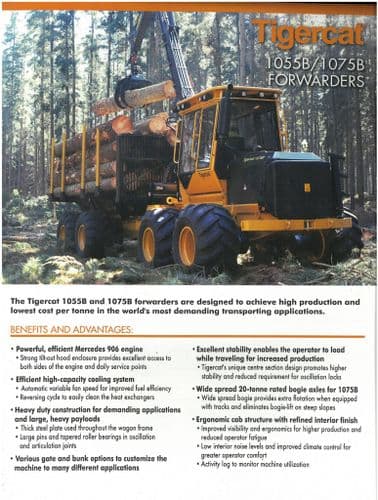 Tigercat Forwarder 1055B & 1075B Brochure