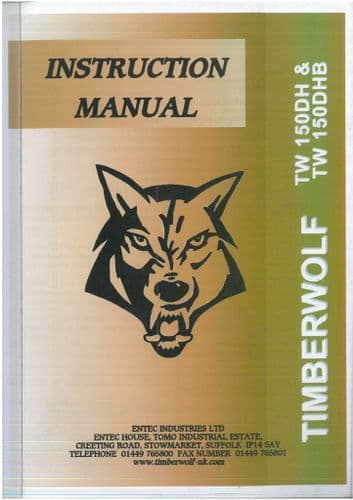 Timberwolf TW 150DH & TW 150DHB Woodchipper Operators Manual - 150 DH DHB