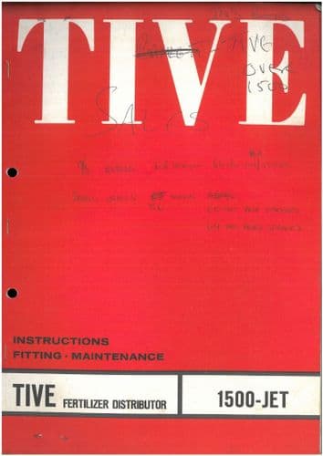 Tive Fertilizer Distributor 1500 Jet Operators Manual