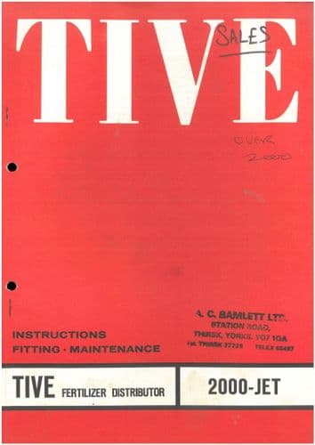 Tive Fertilizer Distributor 2000 Jet Operators Manual