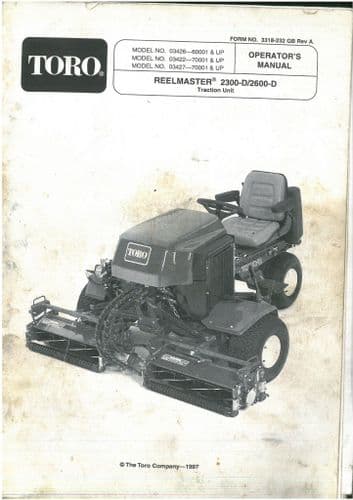 Toro Mower Reelmaster 2300-D/2600-D Operators Manual