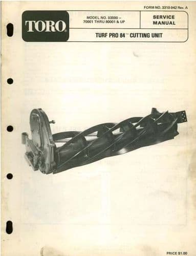 Toro Pro 84 Cutting Unit Service Manual