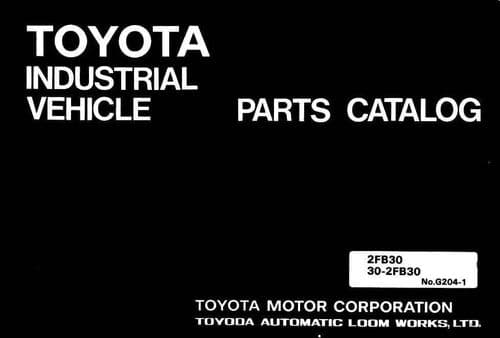 Toyota Forklift  2FB30/30-2FB30  Parts Manual