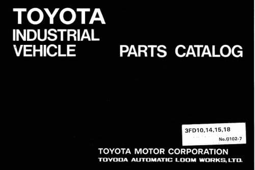 Toyota Forklift 3FD10 3FD14 3FD15 3FD18 Parts Manual
