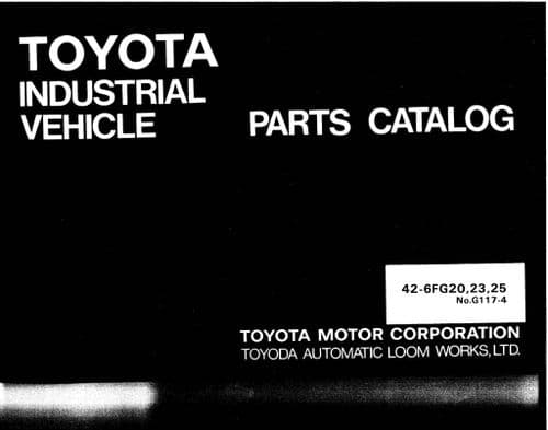 Toyota Forklift  42-6FG20/ 42-6FG23/ 42-6FG25 Parts Manual