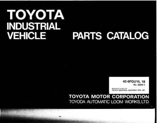 Toyota Forklift 42-6FGU15/42-6FGU18 Parts Manual