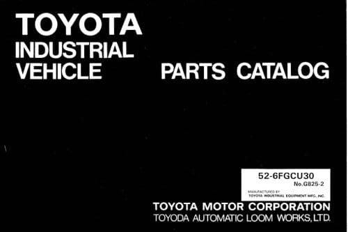 Toyota Forklift  52-6FGCU30 Parts Manual