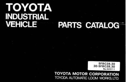 Toyota Forklift  5FBC28/5FBC30/30-5FBC28/30-5FBCH30 Parts Manual