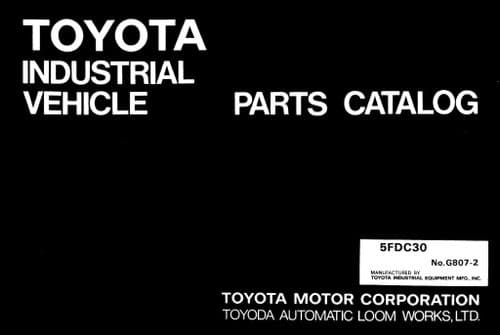 Toyota Forklift 5FDC30 Parts Manual