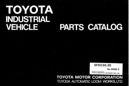 Toyota Forklift 5FGC10/5FGC13/5FGC15 Parts Manual