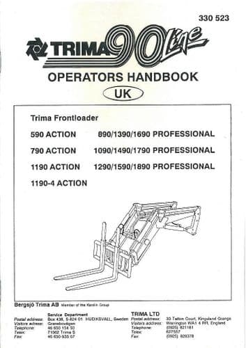 Trima Loader 90 Line - 590 790 1190 1190-4 Action & 890 1090 1290 1390 1490 1590 1690 1790 1890