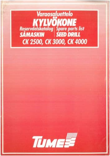 Tume Seed Drill - CK2500 CK3000 CK4000 Parts Manual