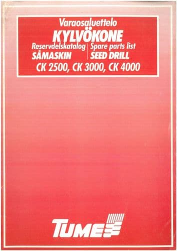 Tume Seed Drill - CK2500 CK3000 CK4000 Parts Manual