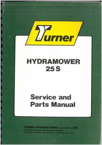 Turner Hedgetrimmer Hydramower 25S Maintenance &  Parts Manual