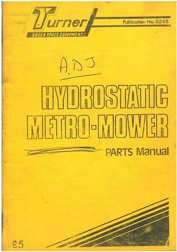 Turner Hydrostatic Metro Mower Parts Manual - Flail Topper