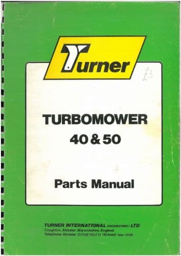 Turner TurboMower 40 & 50  Parts Manual