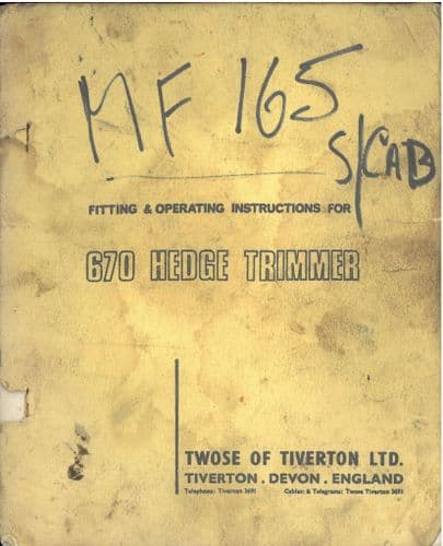 Twose Hedgetrimmer 670 Operators Manual
