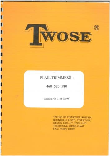 Twose Hedgetrimmer Flail Trimmer 460 520 580  Operators Manual with Parts List - ORIGINAL