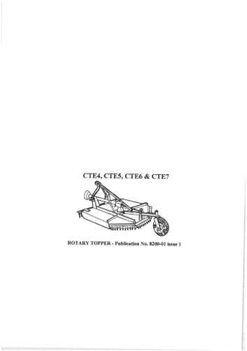 Twose Rotary Topper CTE4 CTE5 CTE6 & CTE7 Operators and Parts Manual