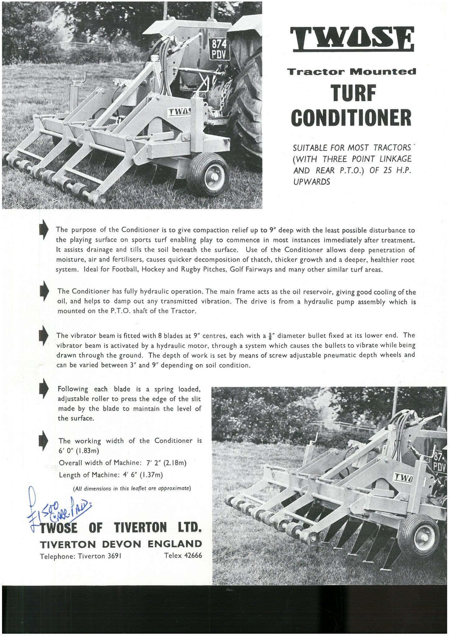 Turf Conditioner Twose Tractor Mounted Turf Conditioner Brochure