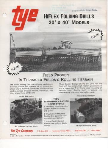 Tye HiFlex Folding Drills 30' and 40' Models Brochure