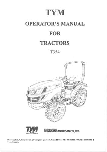 TYM Tractor T354 Operators Manual