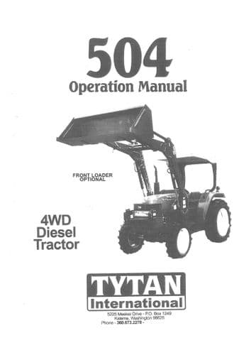 Tytan Diesel Tractor 504 Operators Manual