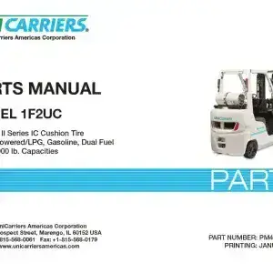 Unicarrier  Forklift/ Pallet Truck 1F2UC Parts Manual