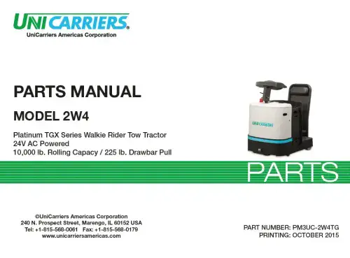 Unicarriers Forklift/ Pallet Truck 2W3 Parts Manual