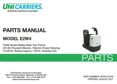 Unicarriers Forklift/ Pallet Truck E2W4 Parts Manual