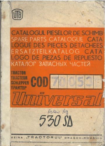 Universal UTB Tractor 530SD Parts Manual - 530 SD