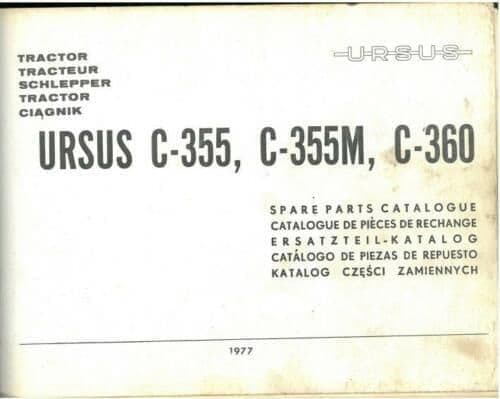 Ursus C-355 C-355M C-360 Tractor C355 C355M C360 Parts Manual