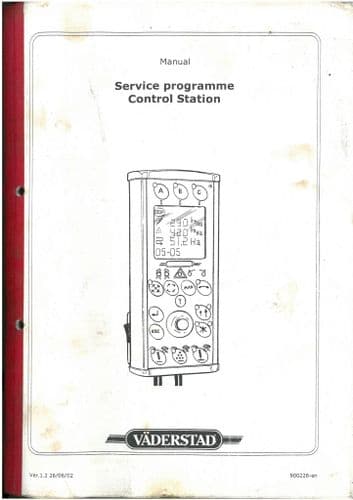 Vaderstad Drill Service  Programme Control Station Operators Manual