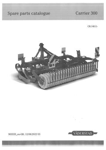 Vaderstad Seed Drill Carrier CR300 Parts Manual
