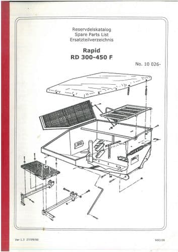 Vaderstad Seed Drill Rapid Series RD300F RD400F RD450F Parts Manual - RD 300 400 450 F