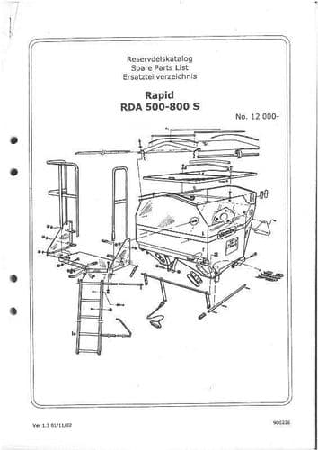 Vaderstad Seed Drill Rapid Series RD500S RD600S RD800S Parts Manual