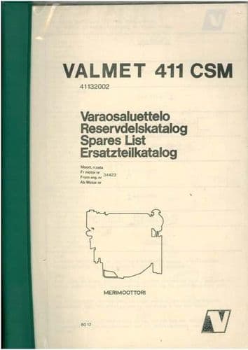 Valmet Diesel Engine 411 CSM Parts Manual