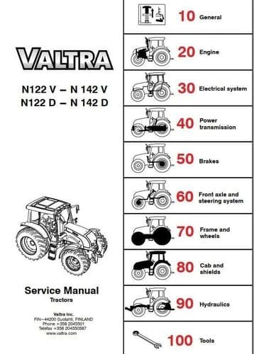 Valmet Valtra Tractor N122V N142V N122D N142D  Workshop Service Repair Manual