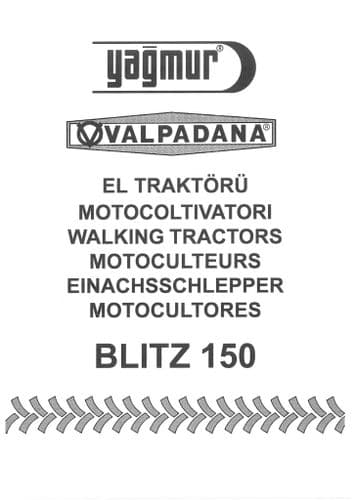 Valpadana Walking Tractor Blitz 150 Operators Manual