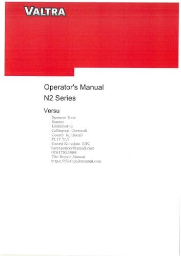 Valtra Tractor N2 Series N122V & N142V Versu Operators Manual